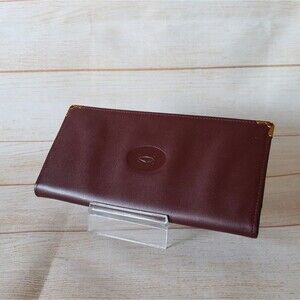 Cartier Paris Leather Bifold Long Checkbook Wallet Luxury Burgundy Designer